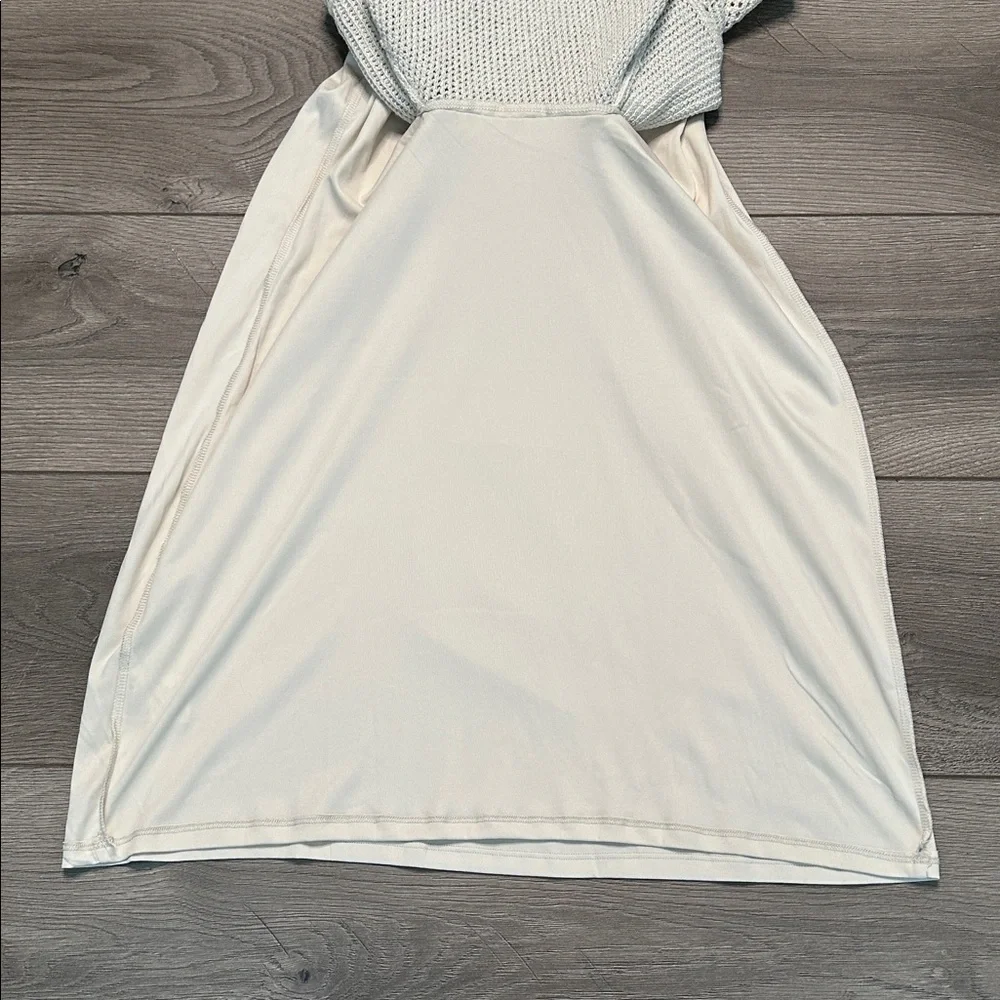 Rachel Zoe Crochet Bodycon Maxi Dress Metallic Tan Size Large - Picture 9 of 16